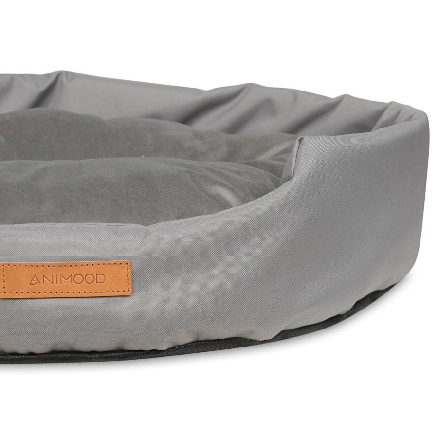 ANIMOOD Mia hundeseng, oval - gr flyelsstoff (62x51)