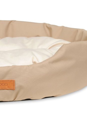 ANIMOOD Mia hundeseng, oval - beige flyelsstoff (62x51)