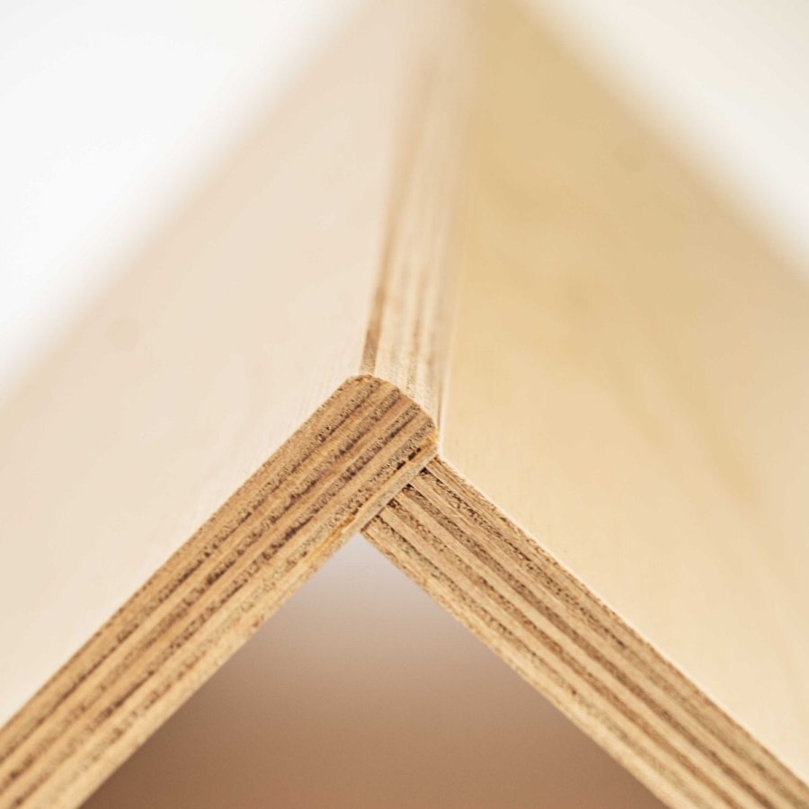 ANIMOOD Rico hundehus, med velurpute, rektangulr - naturlig kryssfiner (48x40)