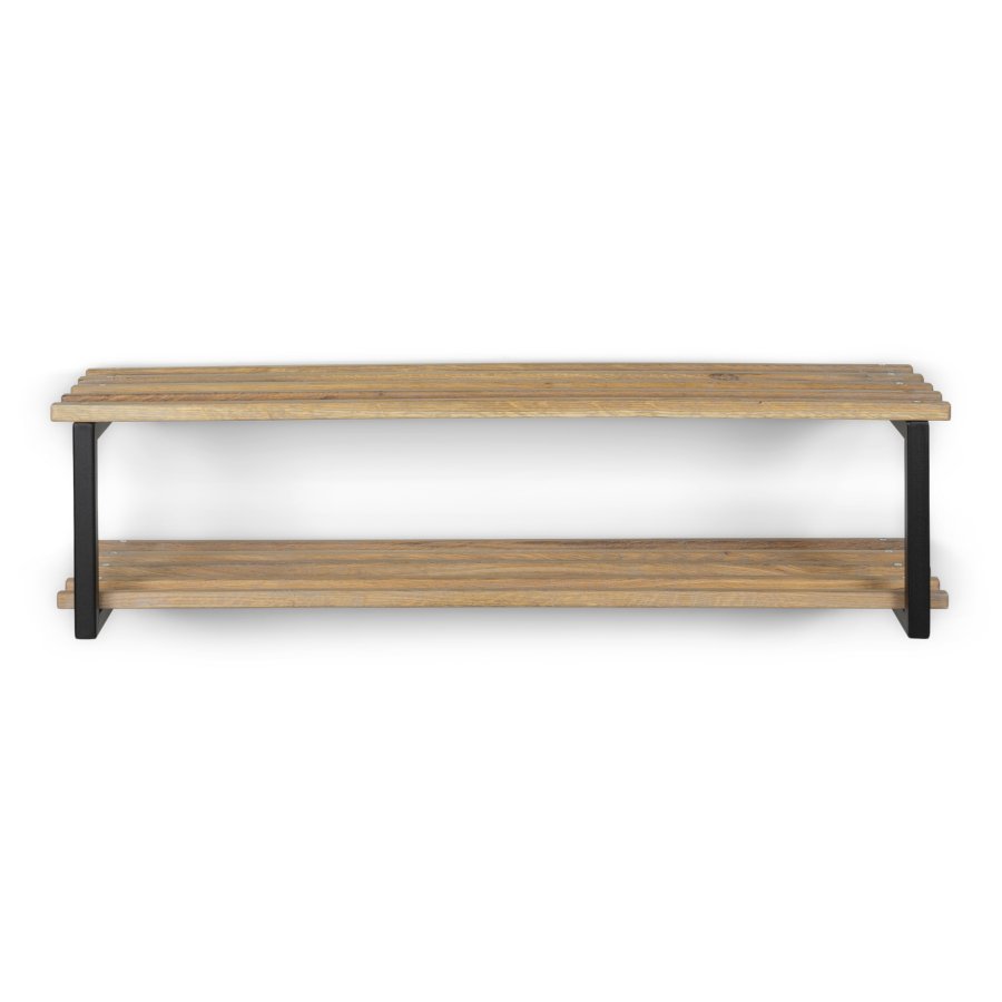 SPINDER DESIGN Rizzoli/Marco XL skohylde, m. 2 hylder - natur eg og sort stl (B:100)