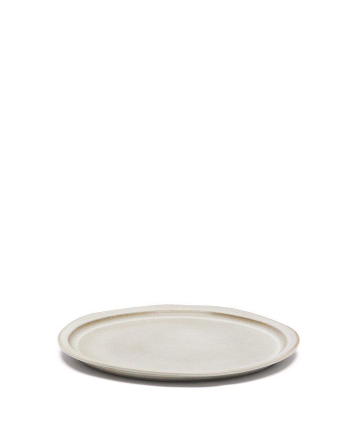 KAVE HOME Coval flat plate, rund - beige keramikk (28)