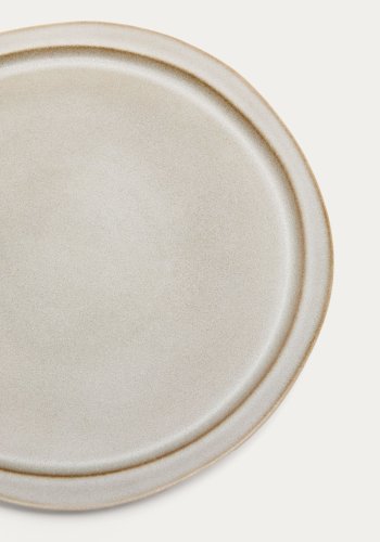 KAVE HOME Coval flat plate, rund - beige keramikk (28)