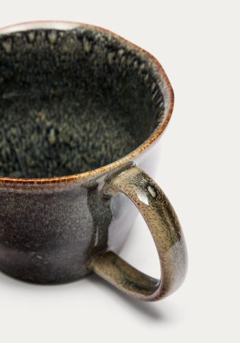 KAVE HOME Coval kopp, stor, m. hndtak - grbrun keramikk