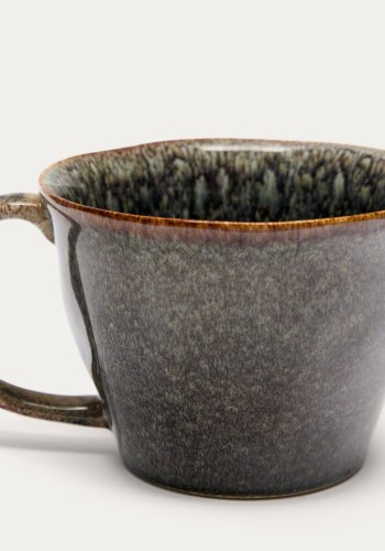 KAVE HOME Coval kopp, stor, m. hndtak - grbrun keramikk