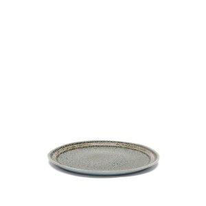 KAVE HOME Coval flad tallerken, rund - gr brun keramik (28)