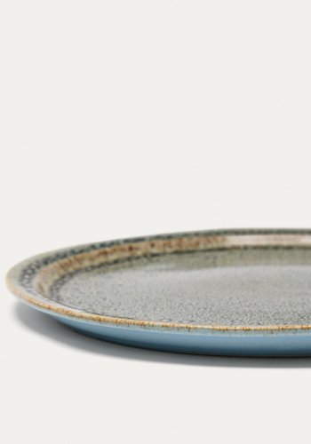 KAVE HOME Coval flat plate, rund - grbrun keramikk (28)