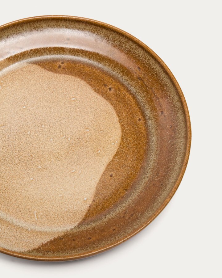 KAVE HOME Nagoli flat tallerken, rund - brun keramikk (26,5)