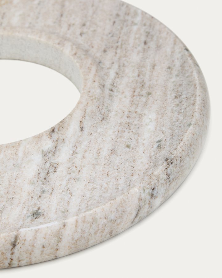 KAVE HOME Morel serveringsbakke, rund - beige marmor (�35)