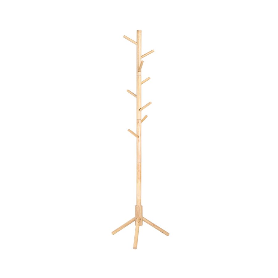 VASAGLE RCR004N01 stumtjener, m. 8 kroge, 3 h�jdeindstillinger - natur gummitr�