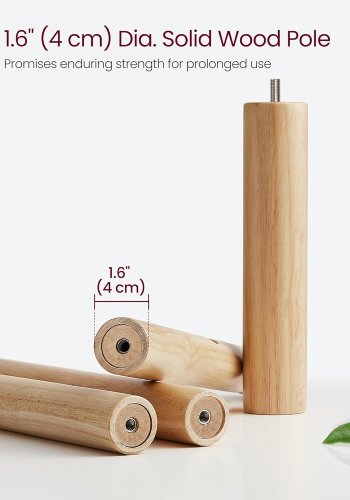 VASAGLE Knagkrok, heltre, frittst�ende knagkrok med 8 kroker til jakker, hatter, vesker, lommeb�ker, til entr&eacute;, inngang, kroker og stang i gummitre, naturlig beige RCR010N01