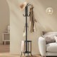 SONGMICS Frittst�ende klesstativ, kjolestativ med paraplyholder, 12 kroker, metall, 175 cm h�y, for gang, stue, soverom, blekksvart RCR011B01