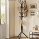 SONGMICS Knagerull, metallknagerull, frittst�ende oppbevaringshylle for kl�r, vesker, hatter, 175 cm h�y, 16 kroker, for gang, stue, soverom, blekksvart RCR081BH01