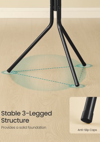 SONGMICS Knagerull, metallknagerull, frittst�ende oppbevaringshylle for kl�r, vesker, hatter, 175 cm h�y, 16 kroker, for gang, stue, soverom, blekksvart RCR081BH01