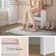 VASAGLE RDS001W01 Toiletbordskammel Polstret fl�jls makeupskammel med skridsikre fodpuder til omkl�dningsrum, sovev�relse, entr&eacute;, mat hvid pastelrosa