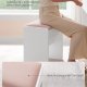 VASAGLE RDS001W01 Toiletbordskammel Polstret fl�jls makeupskammel med skridsikre fodpuder til omkl�dningsrum, sovev�relse, entr&eacute;, mat hvid pastelrosa