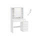 VASAGLE RDT124W01 makeupbord, m. justerbar LED-lys, spejl, 5 hylder, 6 skuffer - spejlglas og hvid sp�nplade (98,3x40)