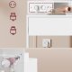 VASAGLE Kailyn Collection toiletbord med LED-spejl og str�mskinne, kosmetikbord, skuffe og �bne hylder, garderobe med 2 justerbare hylder, hvid RDT138W01
