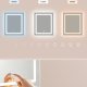 VASAGLE Kailyn Collection toiletbord med LED-spejl og str�mskinne, kosmetikbord, skuffe og �bne hylder, garderobe med 2 justerbare hylder, hvid RDT138W01
