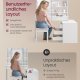 VASAGLE Kailyn RDT140WB01 Toiletbord med spejl og LED-belysning, Toiletbord 9 p�rer, 8 skuffer, 3 hylder, 3 lysfarver, lige eller L-formet, Cloud White