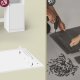 VASAGLE Kailyn Collection RDT142WB02 Toiletbord med spejl og LED-lys, str�mskinne, 2 skabe, 9 d�mpbare p�rer, 3 lysfarver, v�rkt�jsfri glideskinner, Cloud White