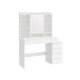 VASAGLE LED-belysningssminkebord med justerbar lysstyrke Sminkebord med spejl Kosmetikbord med skuffer �bne rum Justerbare hylder Moderne Cloud White RDT624W01