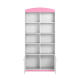 Babydreams barnebokhylle, m. 2 drer og 8 hyller - hvit og rosa laminat