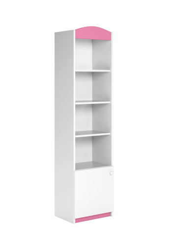 Classic brnereol, m. 1 lge og 4 hylder - hvid og lyserd laminat og MDF