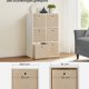 SONGMICS Opbevaringskasser, S�t med 6 non-woven stofkasser med h�ndtag, 30 x 30 x 30 cm, Fit Cube opbevaringsenhed, til hylder, Sammenklappelig, T�jorganisator, Sandbeige RFB006K03