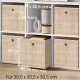 SONGMICS Opbevaringskasser, S�t med 6 non-woven stofkasser med h�ndtag, 30 x 30 x 30 cm, Fit Cube opbevaringsenhed, til hylder, Sammenklappelig, T�jorganisator, Sandbeige RFB006K03