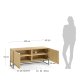 KAVE HOME Taiana TV-bord, m. 2 drer og 2 hyller - naturlig eikefiner og sort stl (112x42)