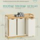 SONGMICS Tv&auml;ttkorg med 3 fack, Tv&auml;ttkorg, Rymmer upp till 150 l, Tv&auml;ttsorterare, Med Hylla, Tv&auml;ttp�se, Sidofickor, 3 x 50 l, 94 x 33 x 78 cm, Kr&auml;mvit RLH115W01