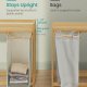 SONGMICS Tv&auml;ttkorg med 3 fack, Tv&auml;ttkorg, Rymmer upp till 150 l, Tv&auml;ttsorterare, Med Hylla, Tv&auml;ttp�se, Sidofickor, 3 x 50 l, 94 x 33 x 78 cm, Kr&auml;mvit RLH115W01