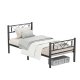VASAGLE Enkeltsengestel, Metalsengestel, Passer til 90 x 190 cm madras, Nem montering, Til Sm� Rum, G�stev�relse, Sort RMB061B01