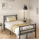 VASAGLE Enkeltsengestel, Metalsengestel, Passer til 90 x 190 cm madras, Nem montering, Til Sm� Rum, G�stev�relse, Sort RMB061B01