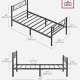 VASAGLE Enkeltsengestel, Metalsengestel, Passer til 90 x 190 cm madras, Nem montering, Til Sm� Rum, G�stev�relse, Sort RMB061B01