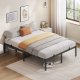 VASAGLE Bettgestell 140 x 190 mit Metallfu&szlig;, Metallrahmen, Stauraum darunter, modern, G&auml;stebett, einfache Montage, Tintenschwarz RMB133B01