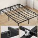 VASAGLE Bettgestell 140 x 190 mit Metallfu&szlig;, Metallrahmen, Stauraum darunter, modern, G&auml;stebett, einfache Montage, Tintenschwarz RMB133B01