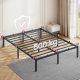 VASAGLE Bettgestell 140 x 190 mit Metallfu&szlig;, Metallrahmen, Stauraum darunter, modern, G&auml;stebett, einfache Montage, Tintenschwarz RMB133B01