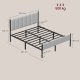 VASAGLE Dobbeltsengramme 160 x 200 cm med polstret hovedg�rde Sengramme St�llameller B�rer op til 500 kg Nem montering RMB975G01