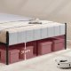 VASAGLE Dobbeltsengramme 160 x 200 cm med polstret hovedg�rde Sengramme St�llameller B�rer op til 500 kg Nem montering RMB975G01