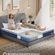 VASAGLE 90 x 200 x 20 cm mellemfast gel memory foam pocket springmadras, H3, 7-zoners st�tte, bev�gelsesisolering, �ndbart betr�k, bl� RMZ212QZ02
