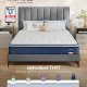 VASAGLE Madras 140 x 200 x 20 cm Pocket Spring Gel Memory Foam Madras Medium Fast H3 7-Zone St�tte Bev�gelse Isolerende �ndbart Betr�k Bl� RMZ214QZ02