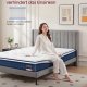 VASAGLE Madras 140 x 200 x 20 cm Pocket Spring Gel Memory Foam Madras Medium Fast H3 7-Zone St�tte Bev�gelse Isolerende �ndbart Betr�k Bl� RMZ214QZ02