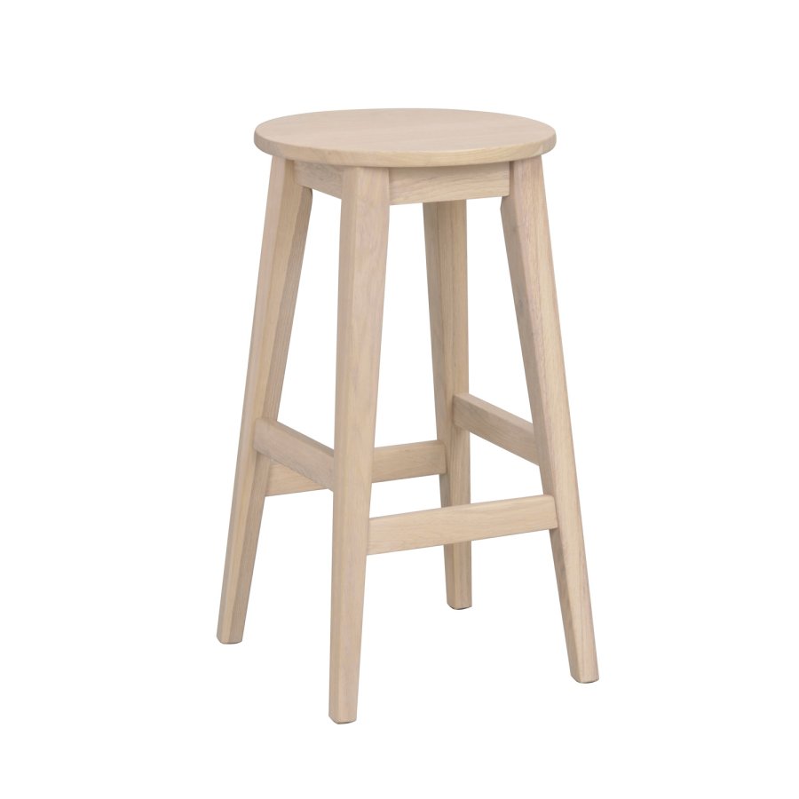 ROWICO Austin barstol, m. fodsttte - hvidpigmenteret egetr