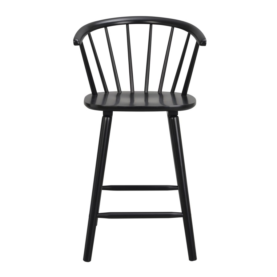 ROWICO Carmen barstol, med rygg, armlen og fotsttte - svart gummitre