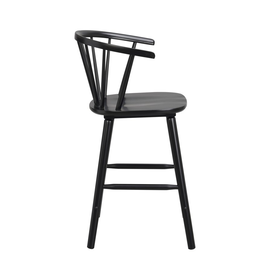 ROWICO Carmen barstol, med rygg, armlen og fotsttte - svart gummitre