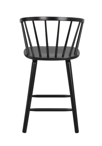 ROWICO Carmen barstol, med rygg, armlen og fotsttte - svart gummitre