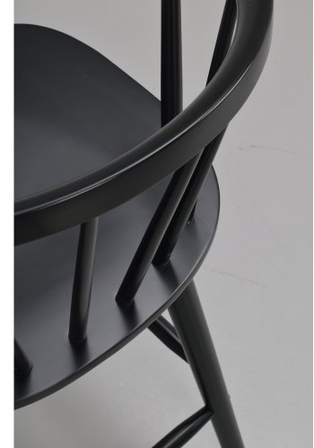 ROWICO Carmen barstol, med rygg, armlen og fotsttte - svart gummitre