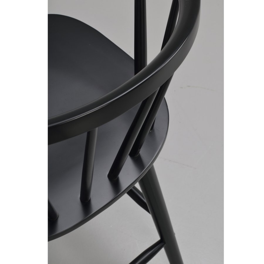ROWICO Carmen barstol, med rygg, armlen og fotsttte - svart gummitre