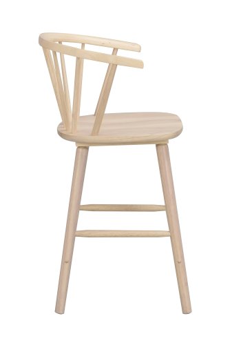 ROWICO Carmen barstol, med ryggsttte, armlener og fotsttte - hvitpigmentert gummitre